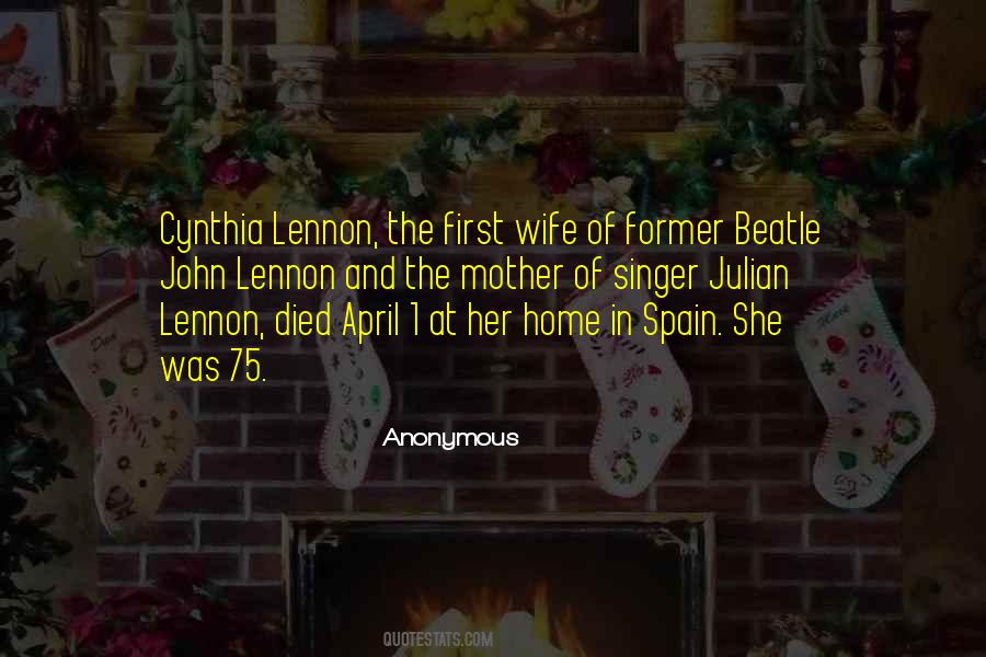 Quotes About Cynthia Lennon #429612