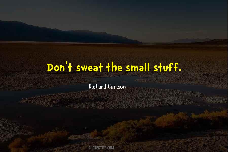 Sweat Small Stuff Quotes #405567