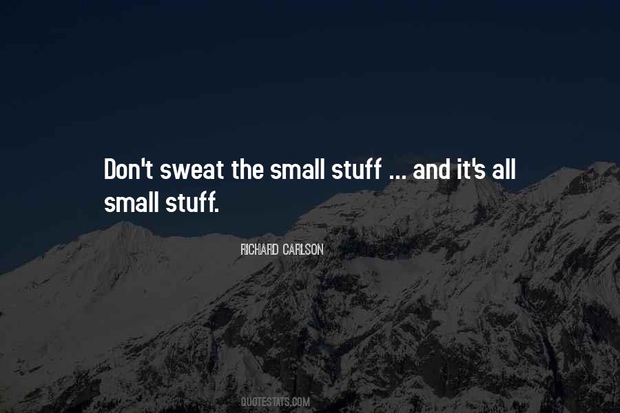 Sweat Small Stuff Quotes #473464