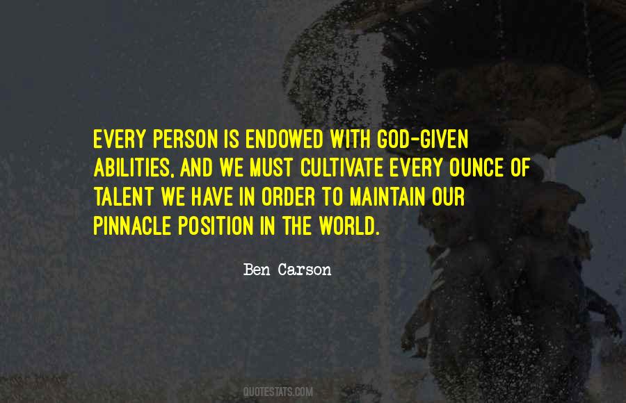 Talent Is God Given Quotes #460393