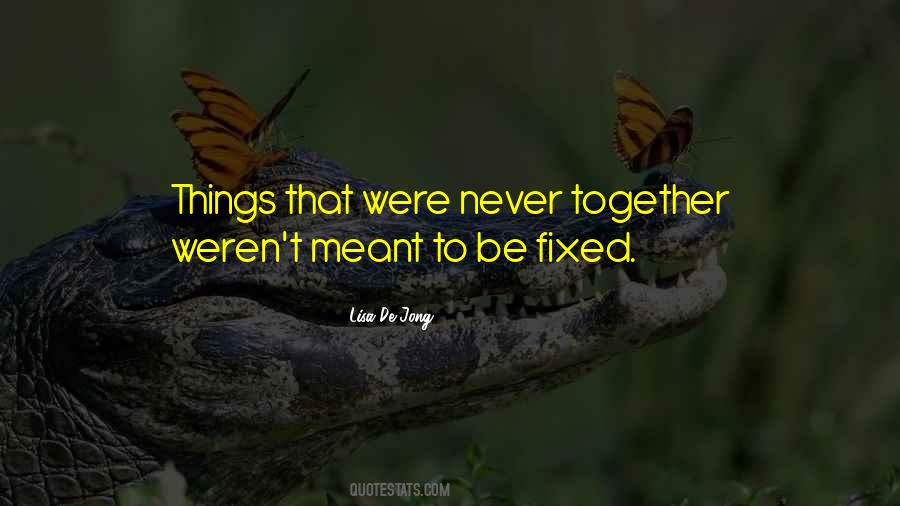 Things Weren't Meant To Be Quotes #1572476