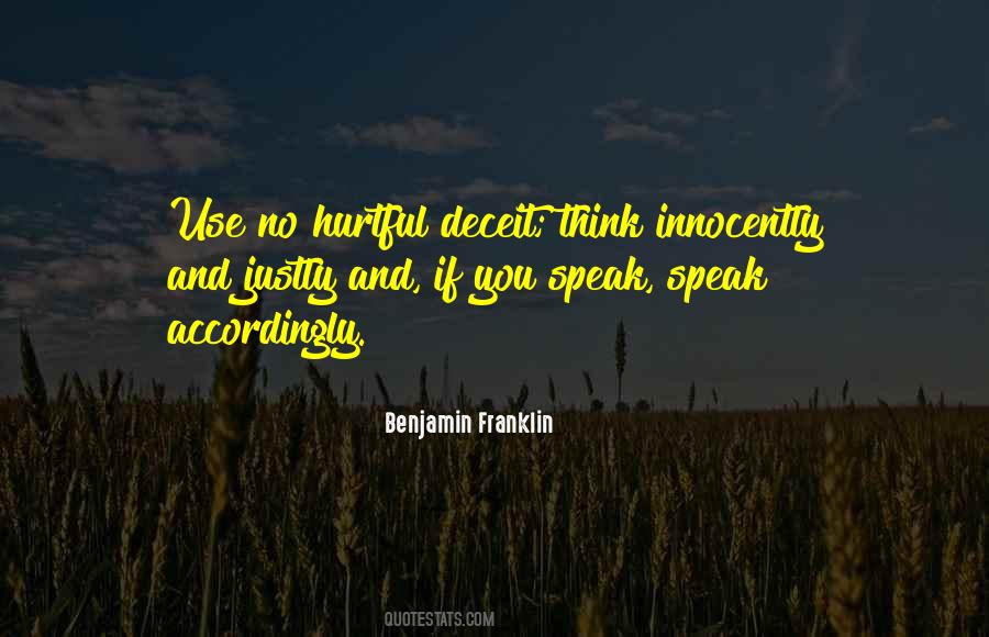 Think And Speak Quotes #160568