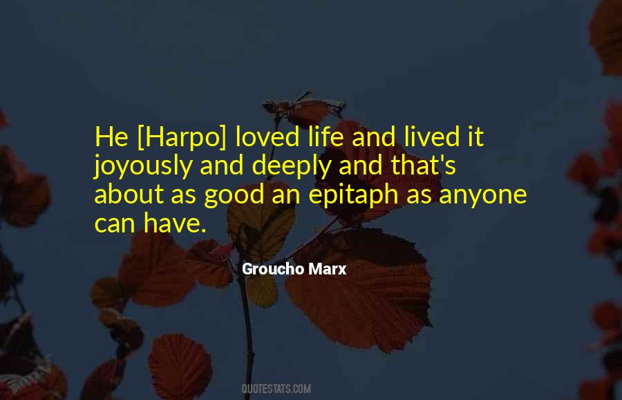 Quotes About Harpo Marx #1307240