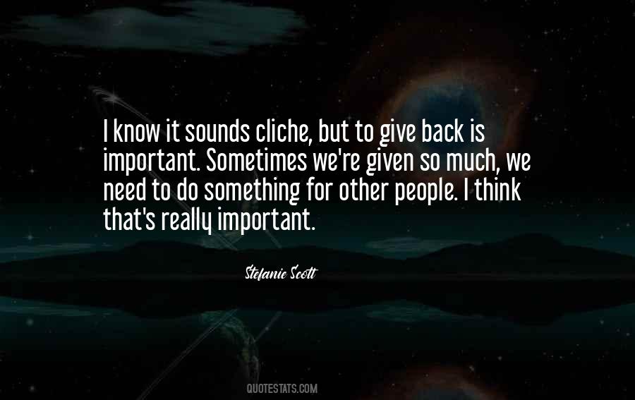 To Give Back Quotes #1690173