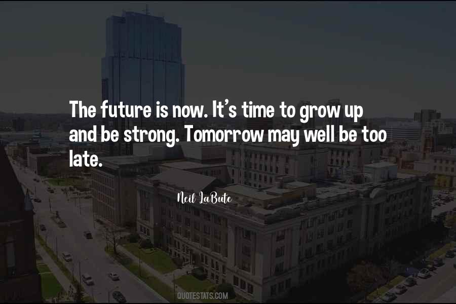 Tomorrow Maybe Too Late Quotes #69993