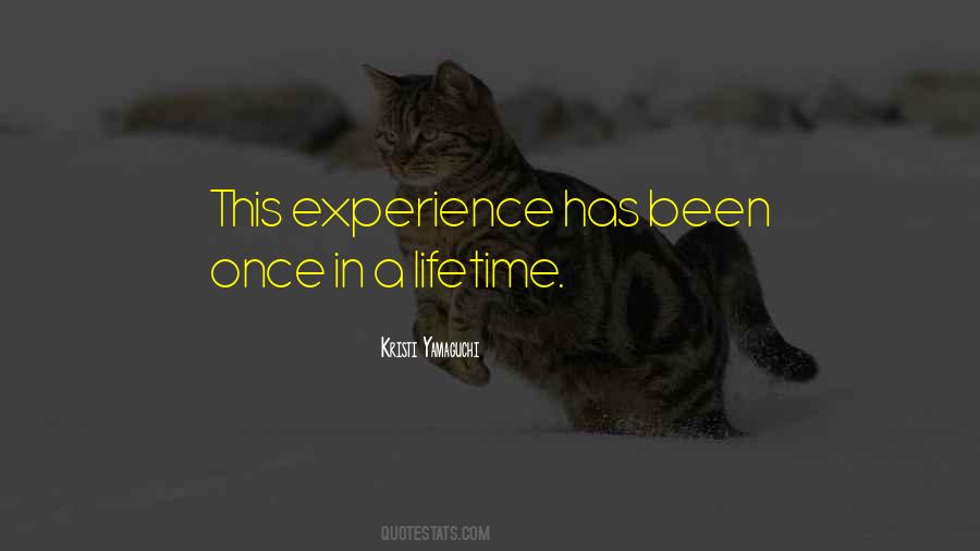 Quotes About An Experience Of A Lifetime #78574