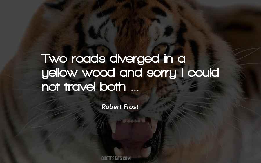 Two Roads Diverged In A Yellow Wood Quotes #304744