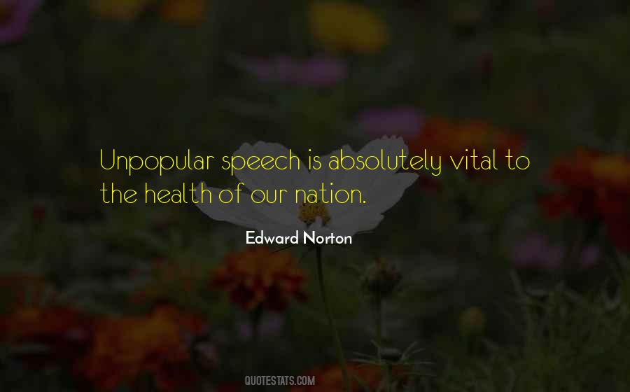 Unpopular Speech Quotes #1630487