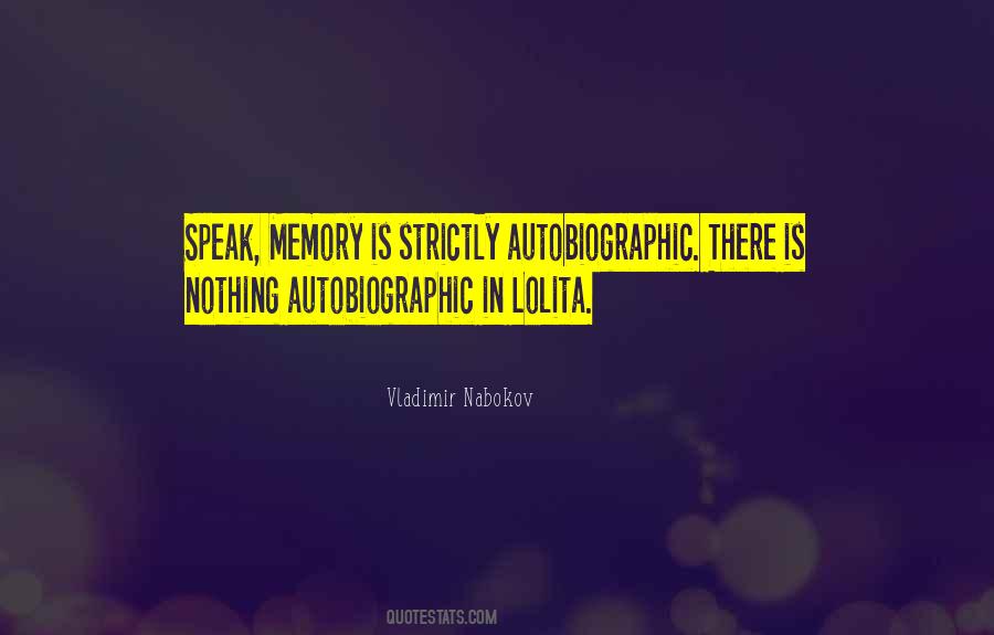 Vladimir Nabokov Speak Memory Quotes #120991