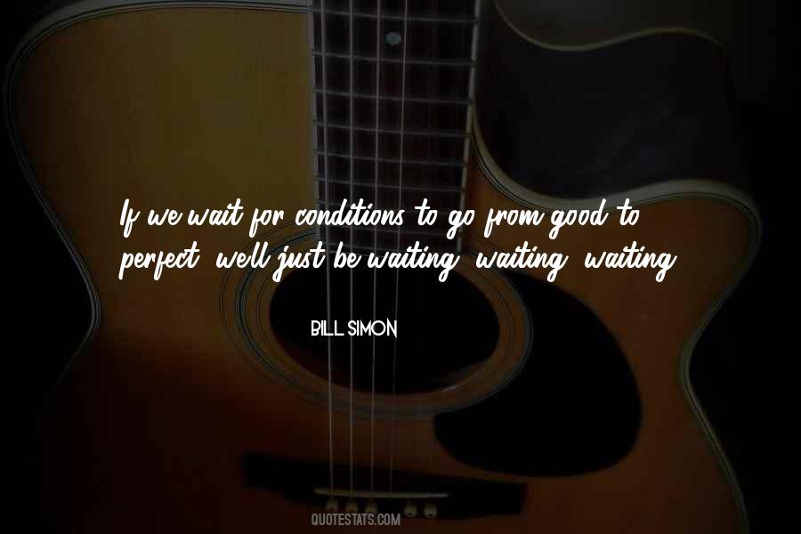 Waiting For Perfect Conditions Quotes #1622356