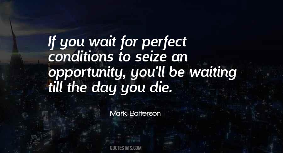 Waiting For Perfect Conditions Quotes #1639132