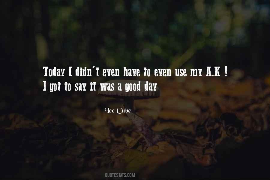Was A Good Day Quotes #449872