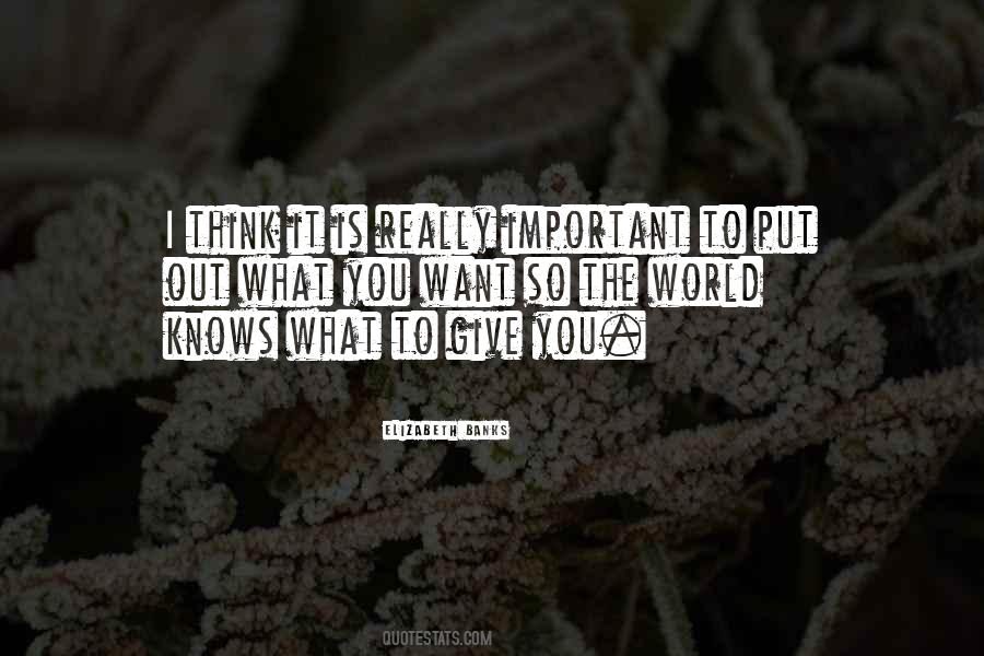 What You Give To The World Quotes #1598714