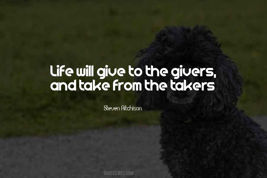 Quotes About Givers And Takers #116330