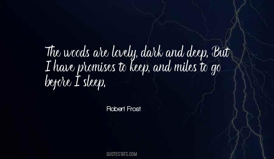 Woods Are Lovely Dark And Deep Quotes #1392681