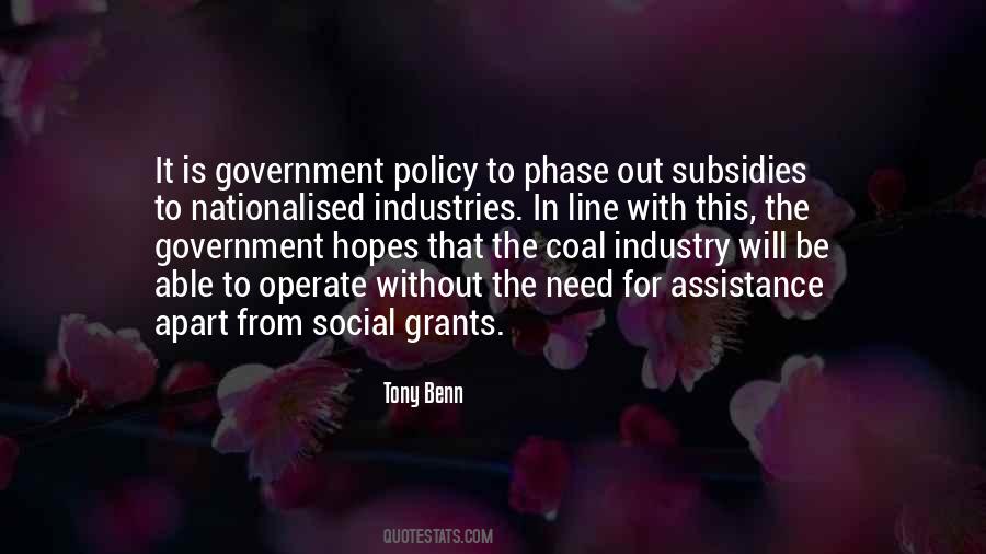 Quotes About Government Subsidies #1130109