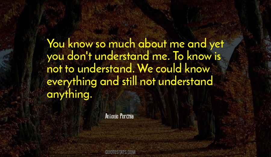 You Don't Know Anything About Me Quotes #389284