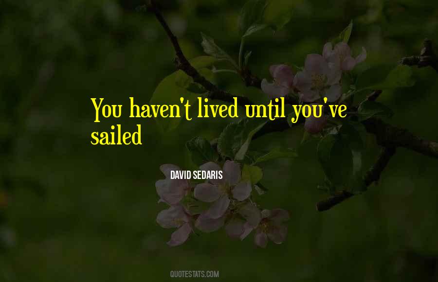 You Haven't Lived Quotes #691043