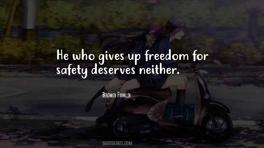 Quotes About Safety Over Freedom #190275