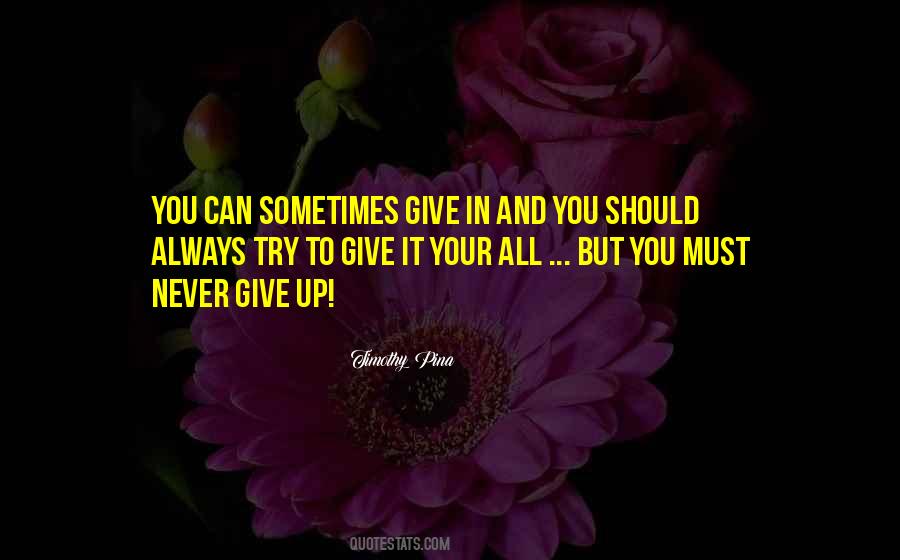 You Must Never Give Up Quotes #370037