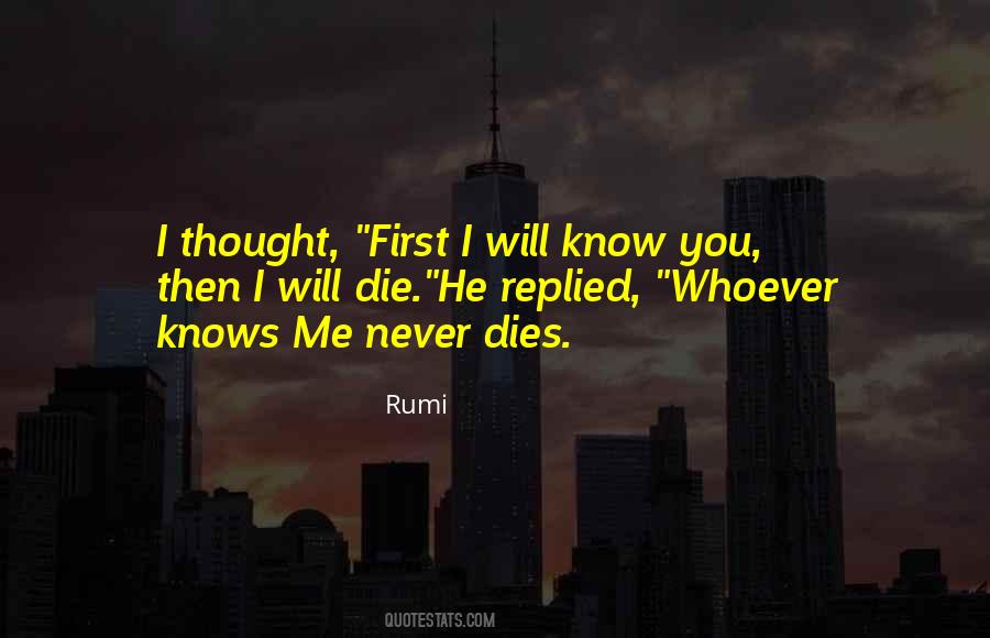 You Never Know When You Will Die Quotes #313974