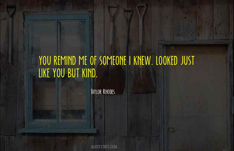 You Remind Me Of Someone Quotes #1131380