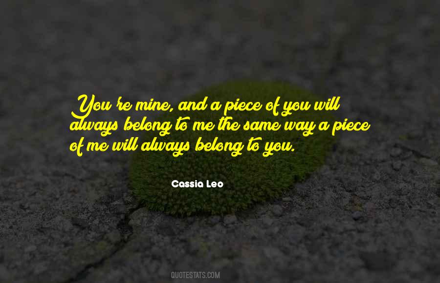 You Will Always Mine Quotes #1077344