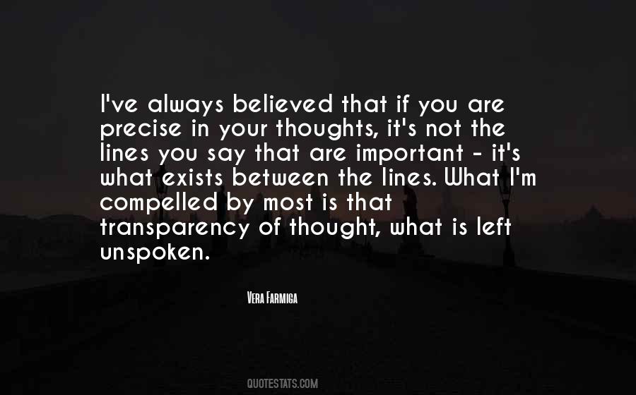 Quotes About Unspoken Thoughts #1473417