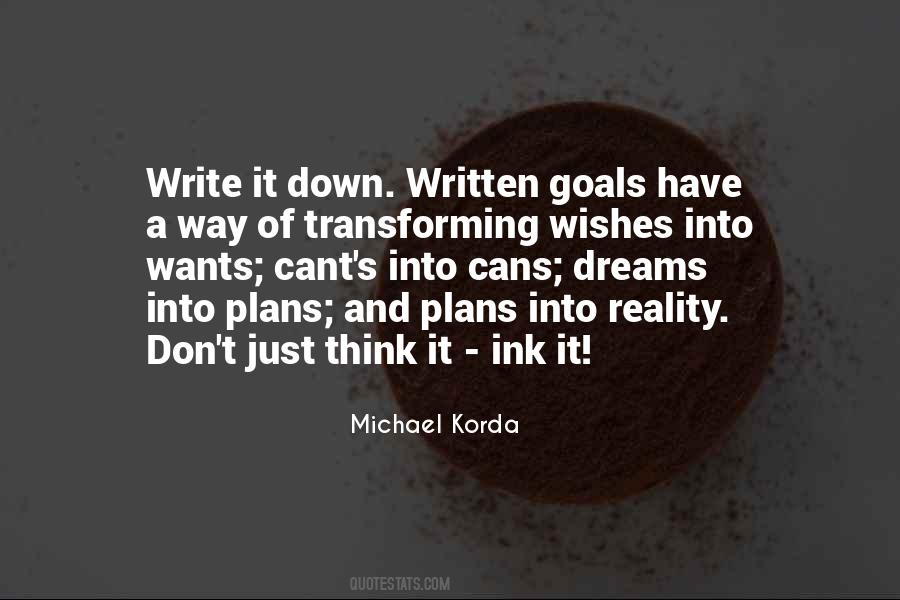 Quotes About Writing Your Goals #146720