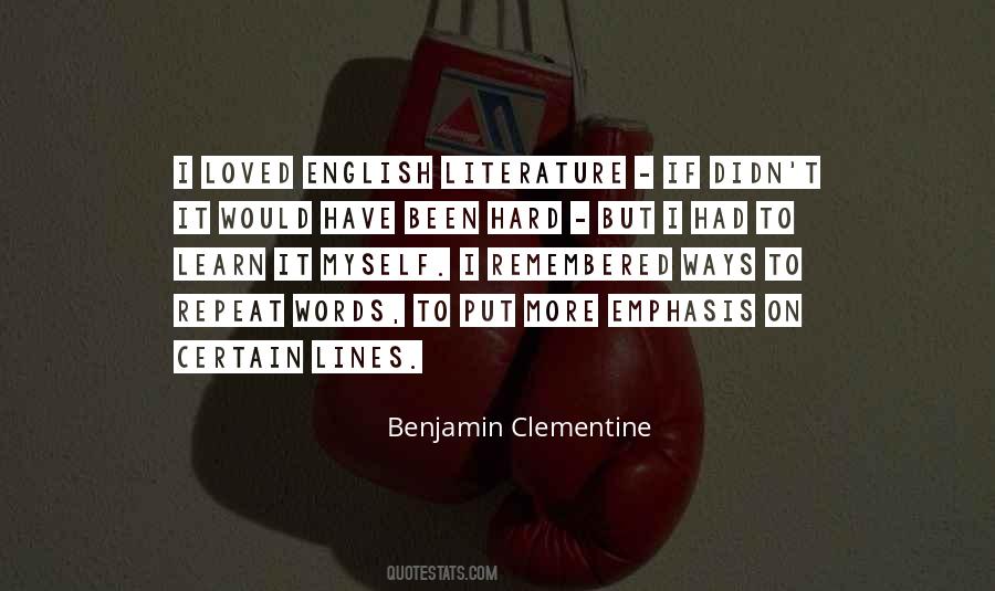 Benjamin Clementine Quotes #56669
