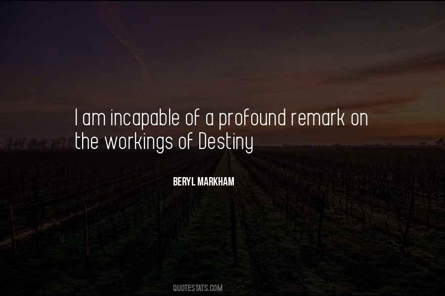 Beryl Markham Quotes #1205613