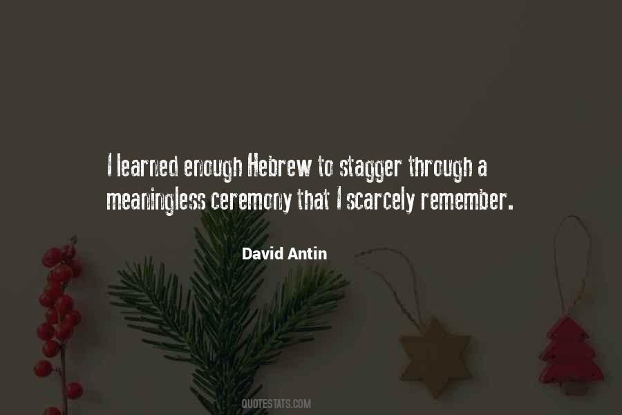 David Antin Quotes #286159