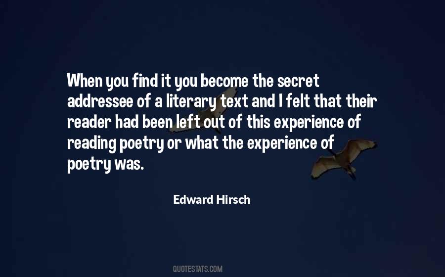 Edward Hirsch Quotes #701229