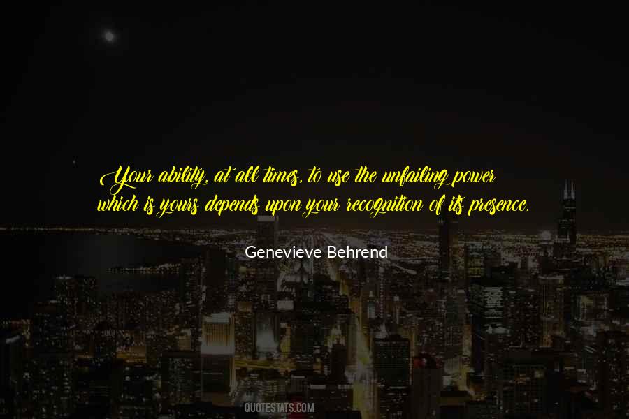 Genevieve Behrend Quotes #1516736