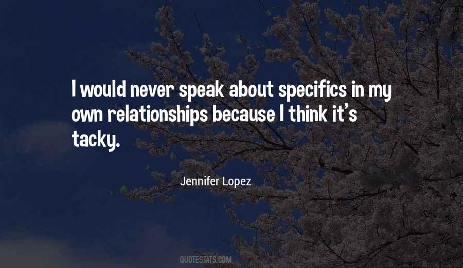 Quotes About Specifics #36737