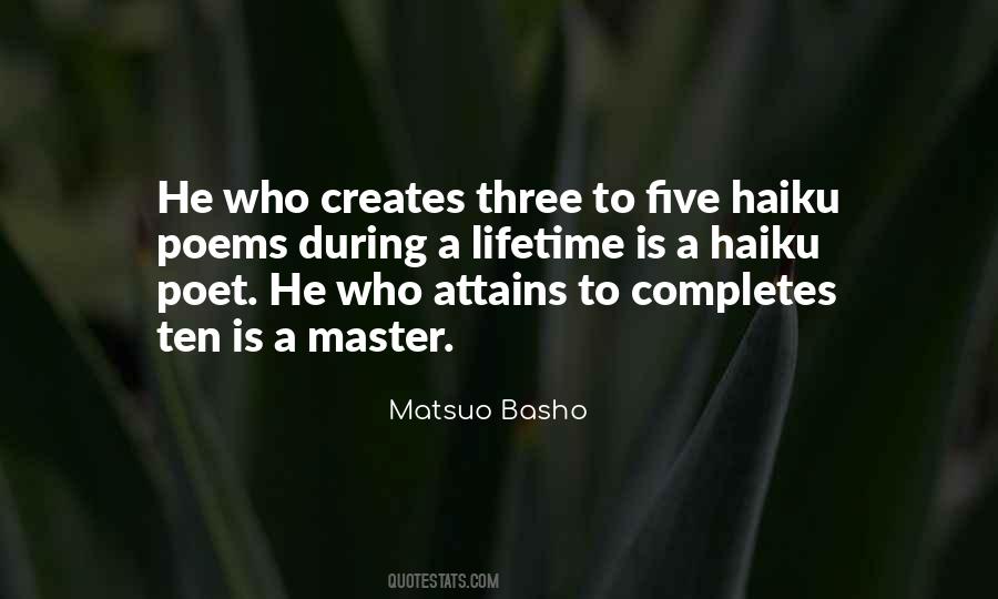 Matsuo Basho Quotes #128495