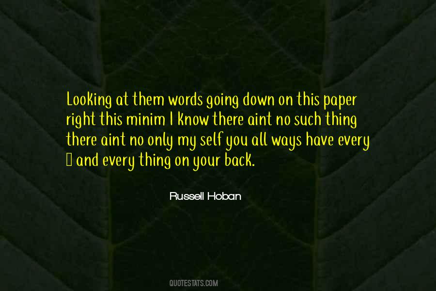 Russell Hoban Quotes #1161729