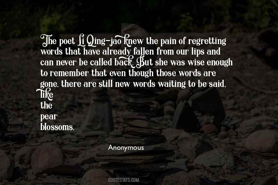 Quotes About Regretting #939789