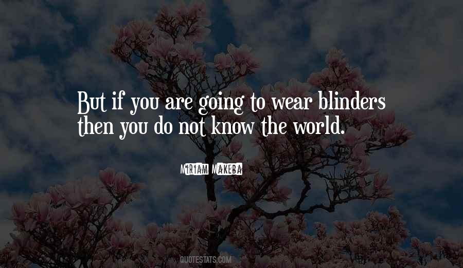 Quotes About Blinders #967098