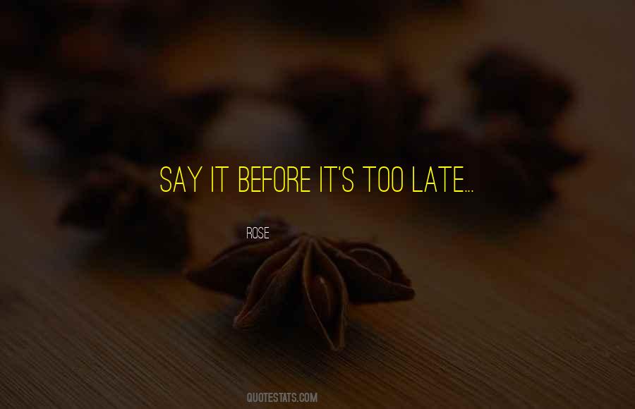 Quotes About It's Too Late #1024171